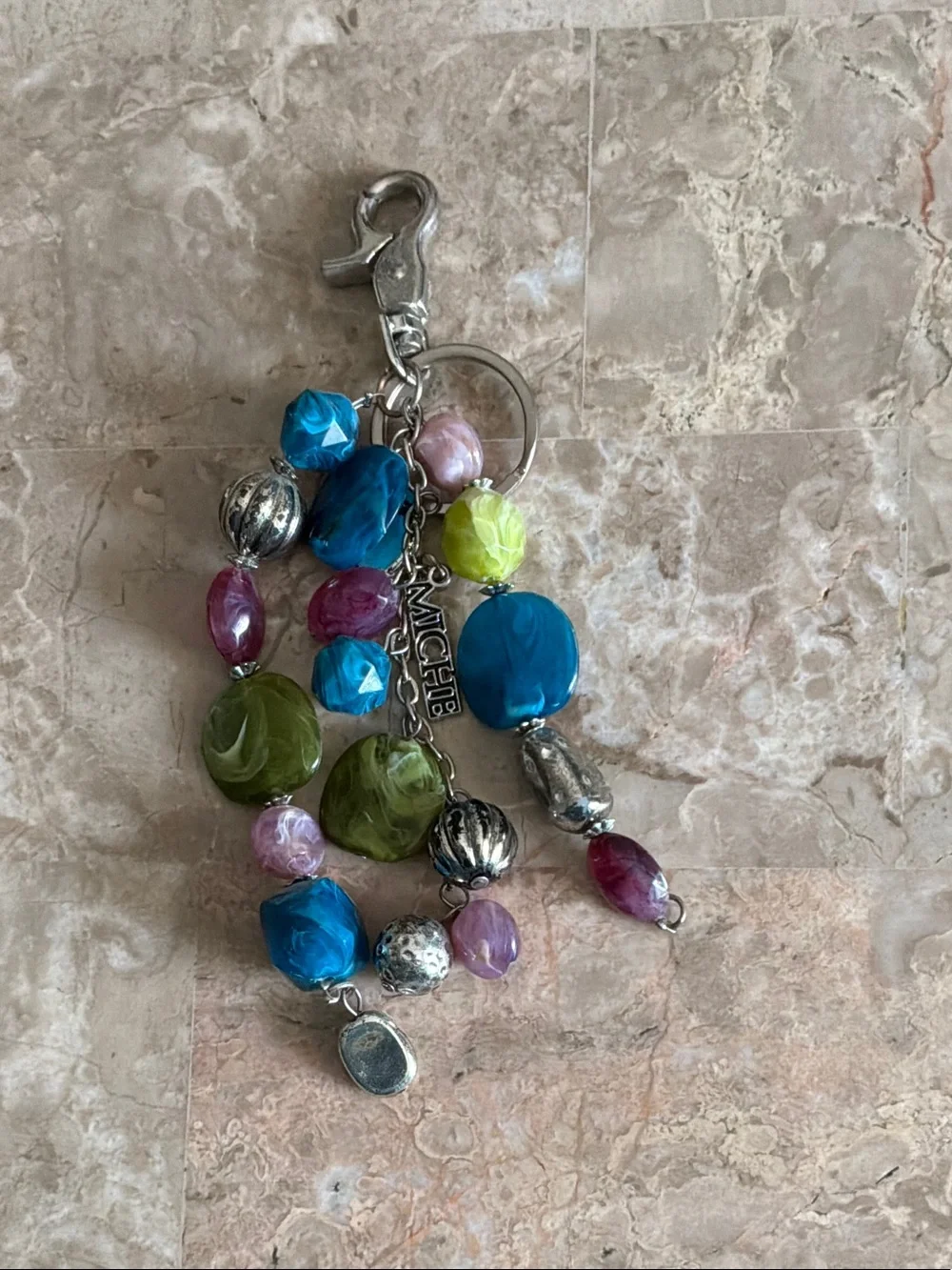 Colorful Beaded Keychain  Purse Charm  - Multicolor